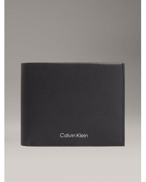 Calvin Klein Portefeuille 2 Volets En Cuir Anti-Rfid - Gris
