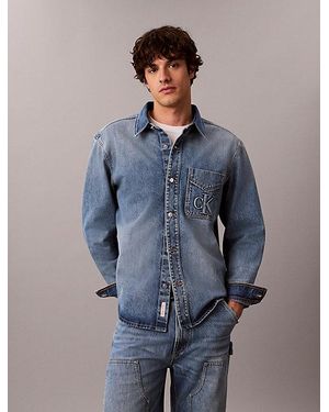 Calvin Klein Jeans Embossed Denim Overshirt - Blue