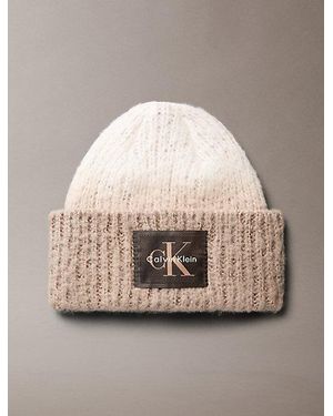 Calvin Klein Monologo Ombre Rib Beanie - Natural