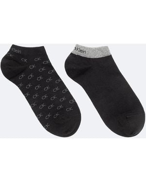 Calvin Klein 2 Pack Logo Ankle Socks - White