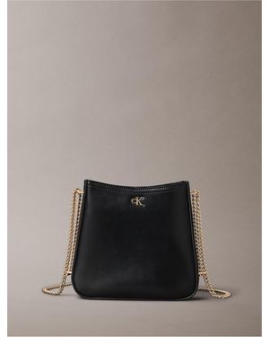 Calvin Klein Monogram Chain Saddle Bag - Black