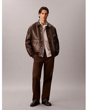 Calvin Klein Jeans 90S Straight Chino Trousers - Brown