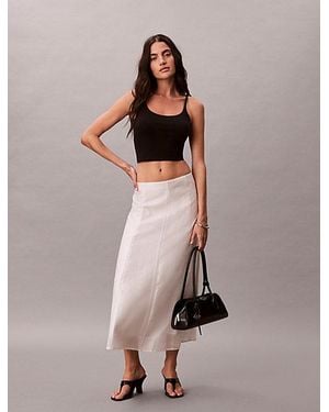 Calvin Klein Falda midi de gasa con corte evasé - Multicolor