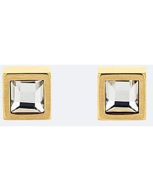 Calvin Klein Pendientes de botón de cristal Essential Links - Metálico
