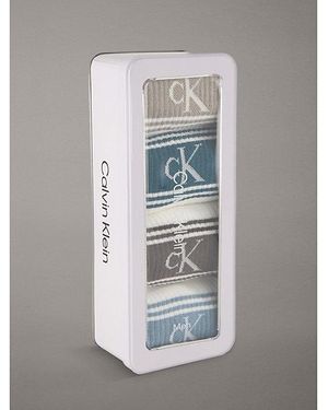 Calvin Klein Jeans 4 Pack Logo Crew Socks Gift Set - Grey