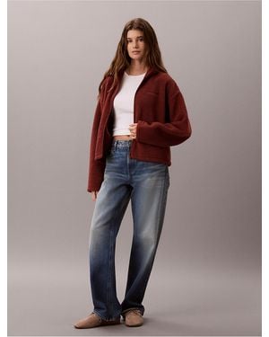 Calvin Klein Calvin Klein Sherpa Zip Hoodie - Brown