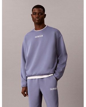 Calvin Klein Sport Quick Dry Performance Pocket Sweatshirt - Purple