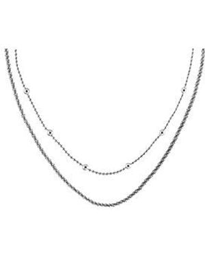 Calvin Klein Jeans 2 -Piece Layered Necklace Set - Metallic