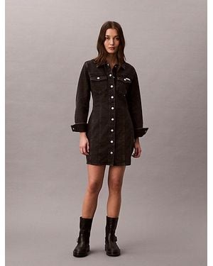 Calvin Klein Jeans Denim Shirt Dress - Brown