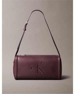 Calvin Klein Bold Monogram Slouchy Shoulder Bag - Brown