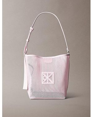 Calvin Klein Bolso saco con logo emblemático de malla con bolsillo - Rosa