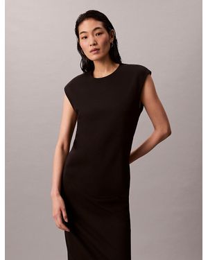 Calvin Klein Milano Jersey Midi Shift Dress - Black