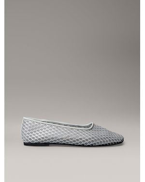 Calvin Klein Shimmer Mesh Ballerinas - Grey