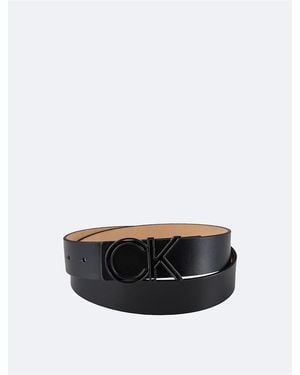 Calvin Klein Ck Monogram Buckle Belt - White