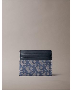Calvin Klein Allover Monogram Card Case - Blue