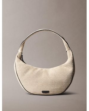 Calvin Klein Large Raffia Hobo Bag - Natural