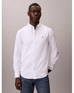 Calvin Klein Jeans Oxford Cotton Button Down Shirt - White