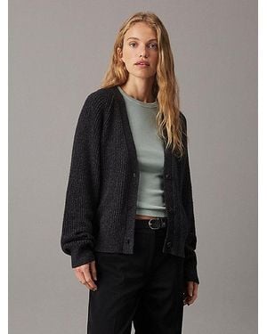 Calvin Klein Comfortabele Geribbelde Vesttrui - Grijs