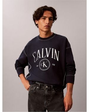 Calvin Klein Calvin Klein Terry Logo Graphic Relaxed Sweatshirt - Black