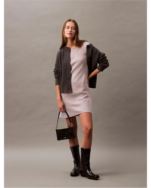 Calvin Klein Mini T-Shirt Dress - Natural