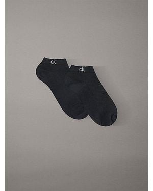 Calvin Klein 2 Pack Soft Texture Trainer Socks - Grey