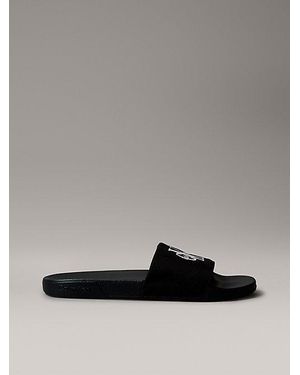 Calvin Klein Canvas Contoured Logo Sliders - Grey