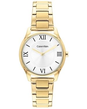 Calvin Klein Roman Numeral H-Link Braclet Watch - Metallic