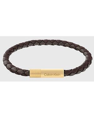 Calvin Klein Gevlochten Leren Armband - Metallic