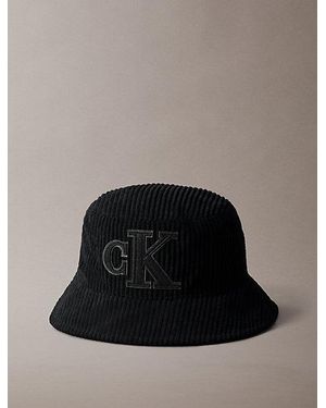 Calvin Klein Classic Monogram Felt Bucket Hat - Black