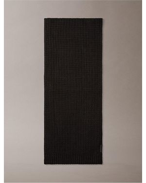 Calvin Klein Grid Stitch Scarf - Black