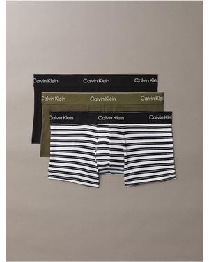 Calvin Klein Icon Cotton Stretch 3-Pack Low Rise Trunk - Metallic