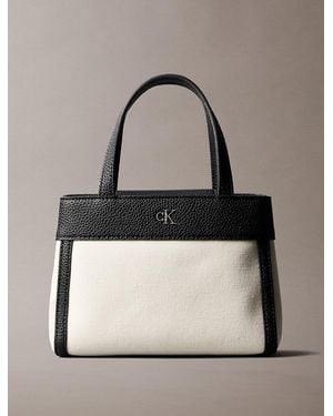 Calvin Klein Cotton Canvas Mini Tote Bag - Natural