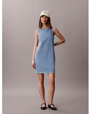 Calvin Klein Jeans Denim Mini Shift Dress - Blue