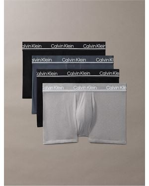 Calvin Klein Microfiber Stretch Plus 4-Pack Low Rise Trunk - Gray