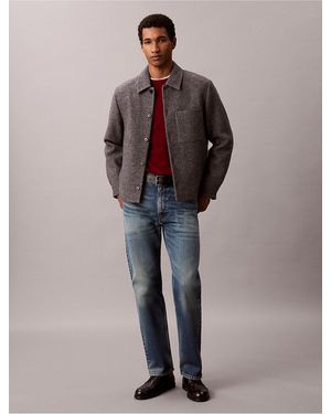 Calvin Klein Melange Wool Blend Boucle Shirt Jacket - Multicolor