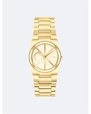 Calvin Klein Plated Steel Monogram Watch - Metallic