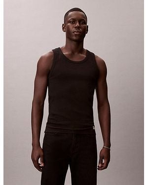 Calvin Klein Jeans Ribbed Tank Top - Brown