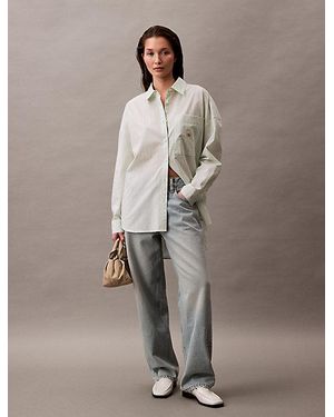 Calvin Klein Oversized Poplinkatoenen Overhemd - Bruin