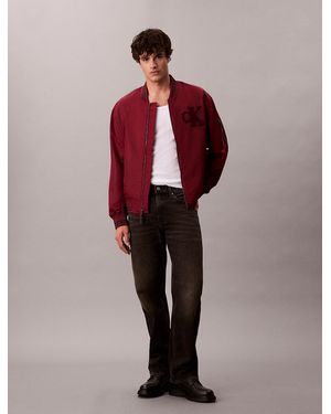 Calvin Klein Bomber En Nylon - Rouge