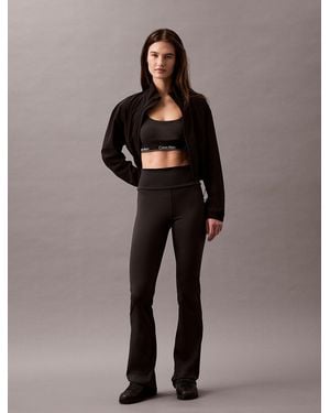 Calvin Klein Quick-Dry High-Rise Flared Gym Leggings - Black