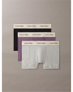 Calvin Klein Heritage Cotton Stretch 3-Pack Trunk - Gray