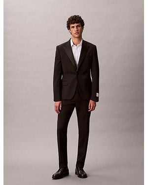 Calvin Klein Schmale Smokinghose - Schwarz