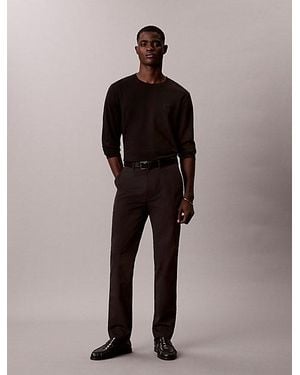 Calvin Klein Slim Sateen Chino Trousers - Grey