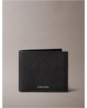 Calvin Klein Refined Saffiano Bifold Wallet - Gray