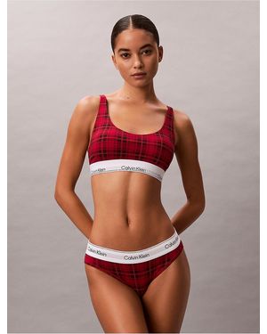 Calvin Klein Icon Cotton Modal Lightly Lined Bralette - Red