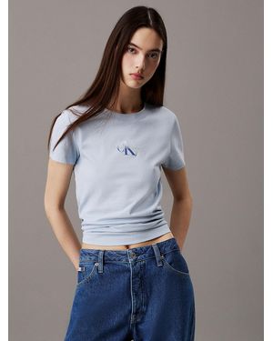 Calvin Klein Slim Monogram T-Shirt - Blue