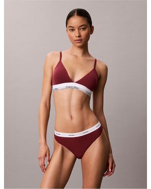 Calvin Klein Cotton Stretch Rib Thong - Red