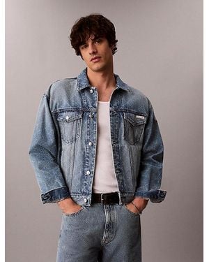 Calvin Klein Jeans 90S Denim Logo Trucker Jacket - Blue