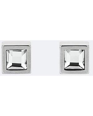 Calvin Klein Pendientes de botón de cristal Essential Links - Metálico
