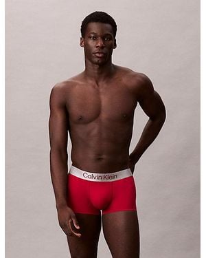Calvin Klein Low Rise Trunks Brushed Microfibre Stretch - Red